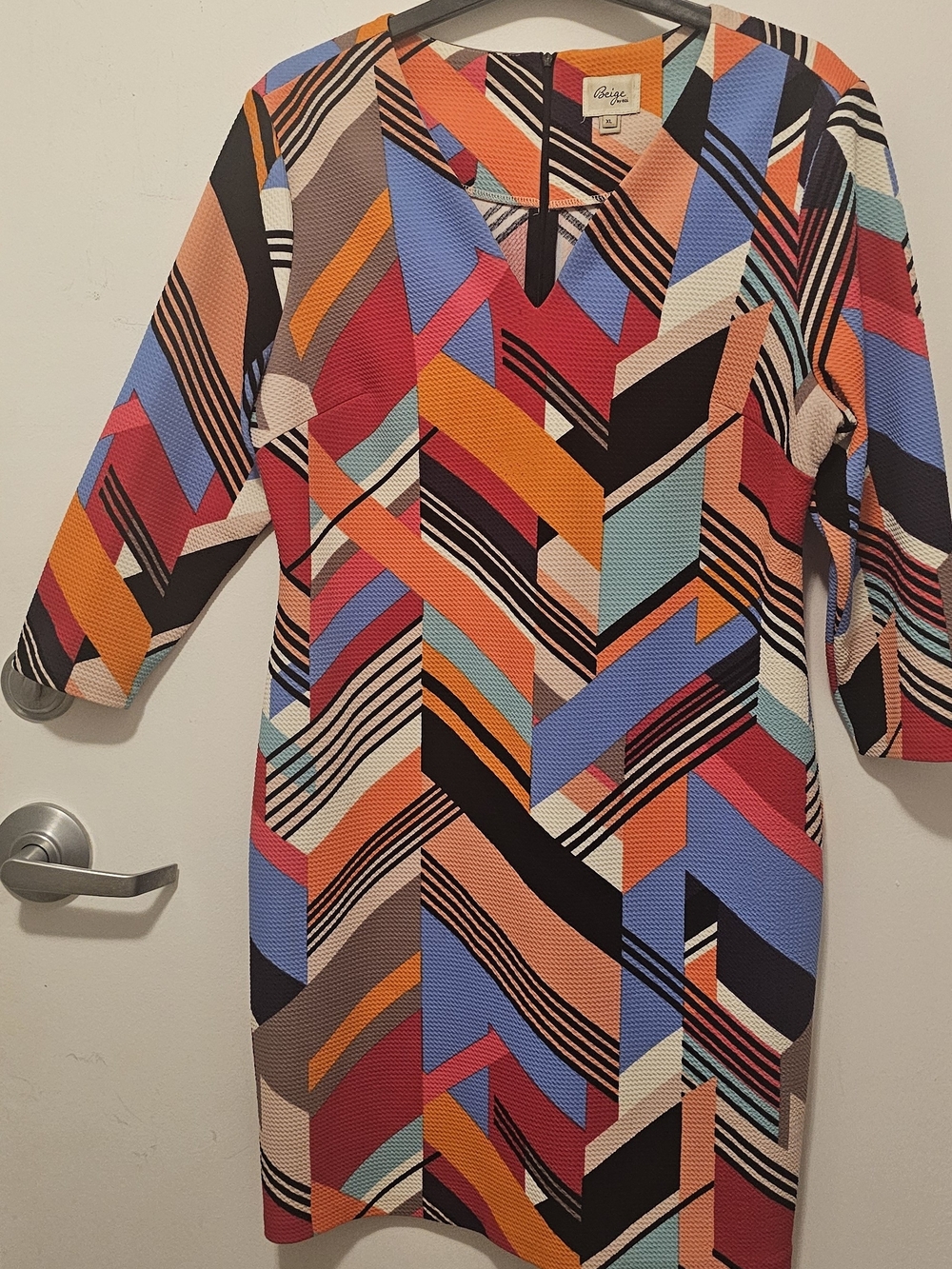 Bright Multicolor Geometric Shift Dress - CeCe